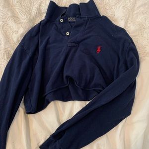 thrifted cropped polo shirt